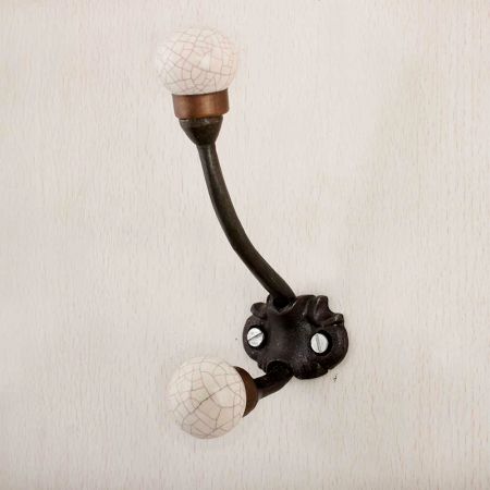 Solid Cream Crackle Iron Hooks-EHG-82